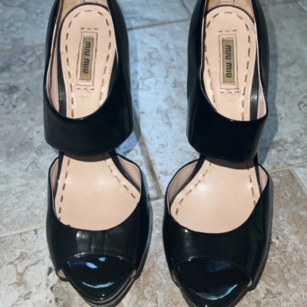 Black Chunky Miu Miu Heels